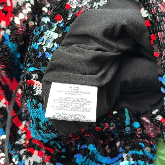 Dress the Population Charlie Black Multi Sequin plunging v neck Jumpsuit XL - Picture 3 of 6